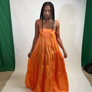 Orange parachute maxi dress